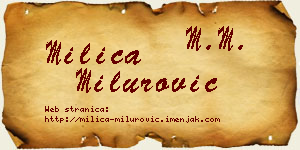 Milica Milurović vizit kartica
